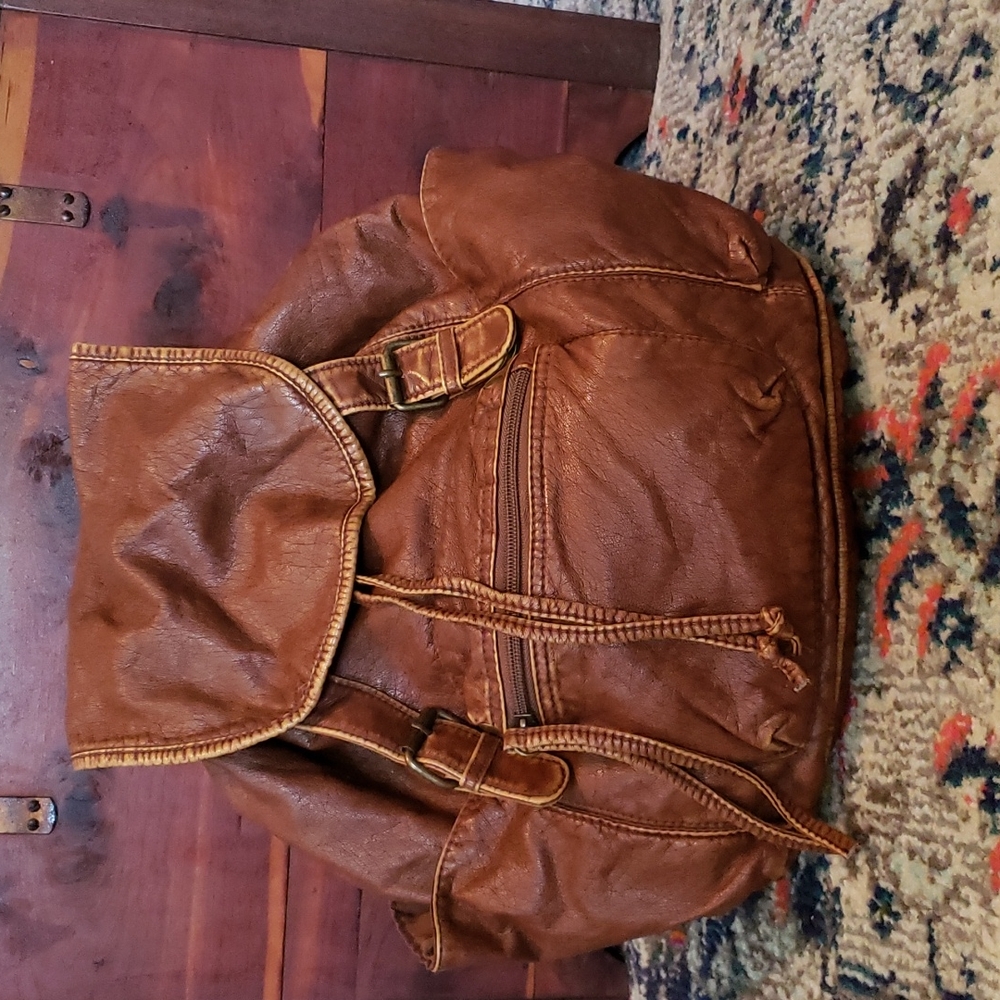 Brown backpack purse